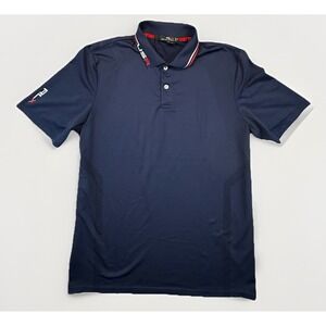Performance Golf Polo Shirt Mens Medium Blue Stretch Athletic Ralph Lauren RLX